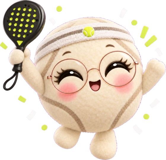 Cristal celebrating with her racket in the air
